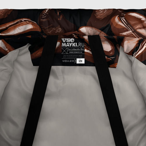 Женская зимняя куртка Oversize Кофейные зёрна крупный паттерн, цвет светло-серый - фото 7