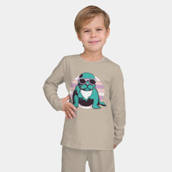 Детская пижама с лонгсливом хлопок Тюлень в очках - фото 2