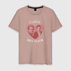 Мужская футболка хлопок I love hot dads - Свон и Каллен Сумерки