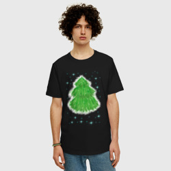 Мужская футболка хлопок Oversize Зимняя елочка - фото 2