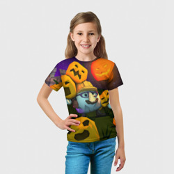 Футболка с принтом Гарибальди Хэллоуин Детская футболка для ребенка, вид на модели спереди №3. Цвет основы: белый