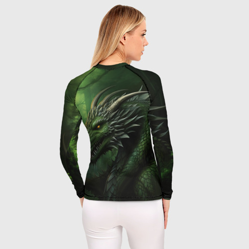 Женский рашгард 3D Зеленый  дракон символ 2024, цвет 3D печать - фото 4