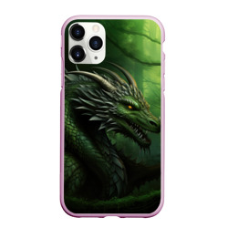 Чехол для iPhone 11 Pro Max матовый Зеленый  дракон символ 2024
