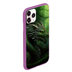 Чехол для iPhone 11 Pro Max матовый Зеленый  дракон символ 2024 - фото 2