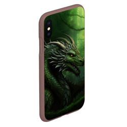 Чехол для iPhone XS Max матовый Зеленый  дракон символ 2024 - фото 2