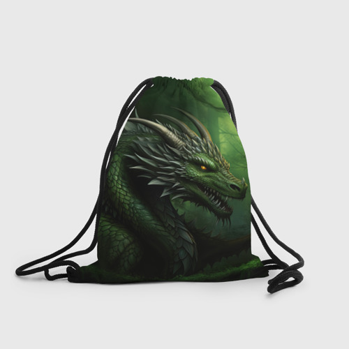 Рюкзак-мешок 3D Зеленый  дракон символ 2024