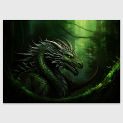 Поздравительная открытка Зеленый  дракон символ 2024