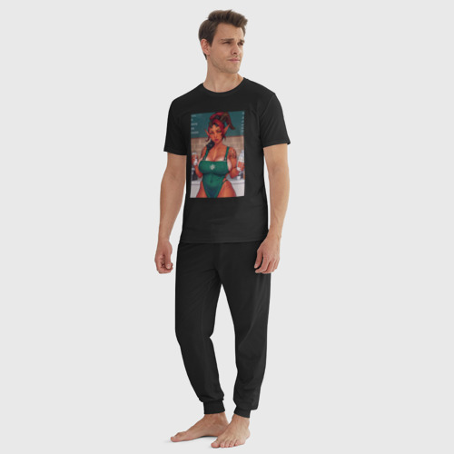 Мужская пижама хлопок Карлах и кофе 18+ Baldur’s Gate, цвет черный - фото 5