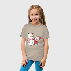 Детская футболка хлопок Новогодние котики  - фото 2