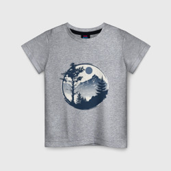 Детская футболка хлопок Горный пейзаж в круге