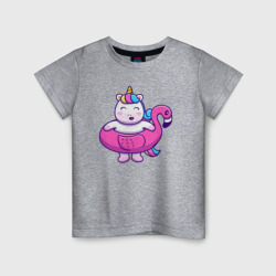 Детская футболка хлопок Единорог и фламинго