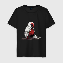 Красный попугай – Мужская футболка хлопок с принтом купить со скидкой в -20%
