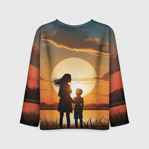 Детский лонгслив 3D Мать и дитя на закате, цвет 3D печать - фото 2