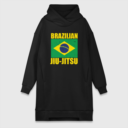 Платье-худи хлопок Brazilian jiu-jitsu, цвет черный