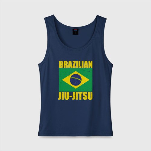 Женская майка хлопок Brazilian jiu-jitsu, цвет темно-синий