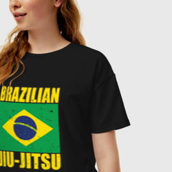 Женская футболка хлопок Oversize Brazilian jiu-jitsu - фото 2