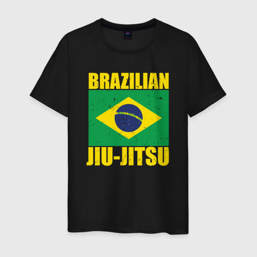 Мужская футболка хлопок с принтом Brazilian jiu-jitsu, вид спереди #2