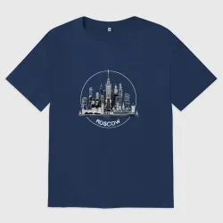 Мужская футболка хлопок Oversize Город Москва 
