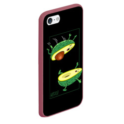 Чехол для iPhone 5/5S матовый Две половинки авокадо  - фото 2