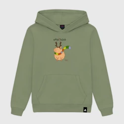 Женская толстовка хлопок Капибара в рожках оленя