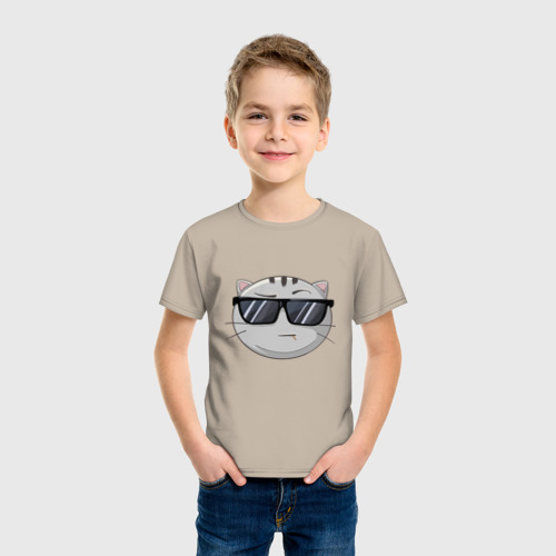 Детская футболка хлопок BudtoKot крутой, цвет миндальный - фото 3