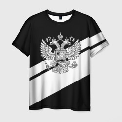 Мужская футболка 3D Россия спорт полосы герб