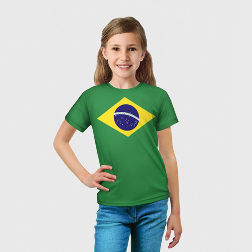 Детская футболка 3D Бразилия флаг, цвет 3D печать - фото 5