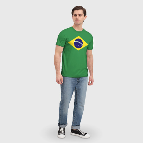 Мужская футболка 3D Бразилия флаг, цвет 3D печать - фото 5