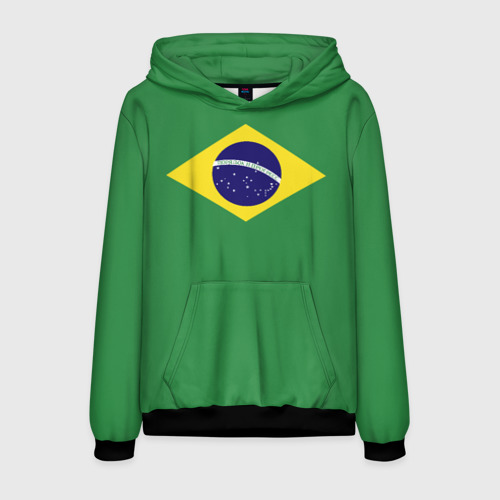 Мужская толстовка 3D Бразилия флаг, цвет черный
