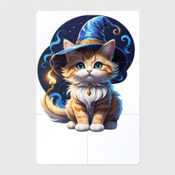 Магнитный плакат 2Х3 Рыжий кот волшебник в синей шляпе мага
