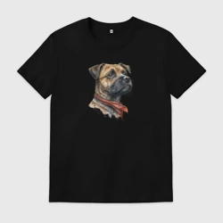 Мужская футболка хлопок Бордер-терьер с шейным платком