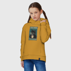 Детское худи Oversize хлопок Суровый кот начальник - фото 2