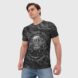 Мужская футболка 3D Щит и боевые топоры - нет страха и боли - фото 2