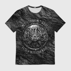 Мужская футболка 3D Щит и боевые топоры - нет страха и боли