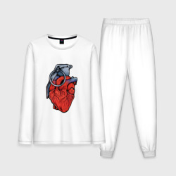 Мужская пижама с лонгсливом хлопок Граната сердце
