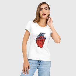 Женская футболка хлопок Slim Граната сердце - фото 2