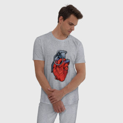 Мужская пижама хлопок Граната сердце - фото 2