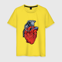 Граната сердце – Мужская футболка хлопок с принтом купить со скидкой в -20%