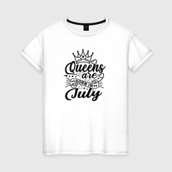 Женская футболка хлопок Королевы рожденные в июле