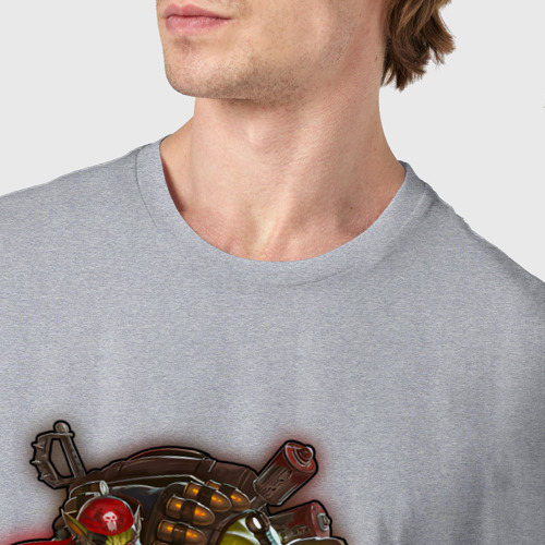 Мужская футболка хлопок Орк указующий, цвет меланж - фото 6
