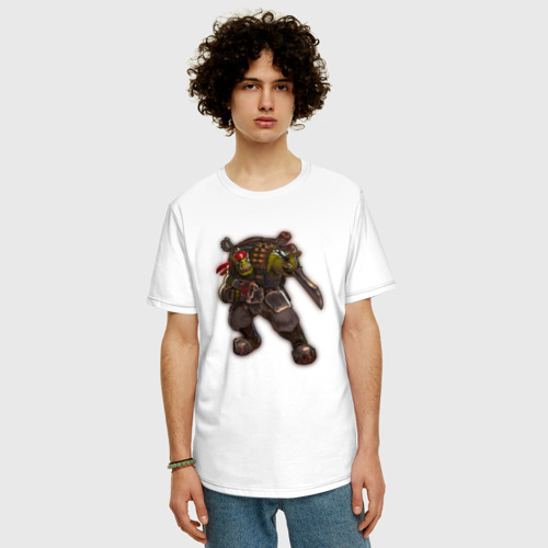 Мужская футболка хлопок Oversize с принтом Орк указующий, фото на моделе #1