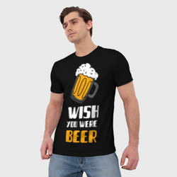 Мужская футболка 3D Wish you were beer  - фото 2