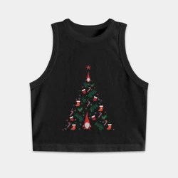 Женская укороченная майка-топ хлопок Новый год вперед