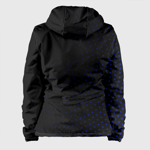 Женская куртка 3D Республика Коми -  синие крапинки, цвет черный - фото 2