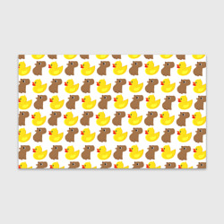 Бумага для упаковки 3D Капибара с  желтой уткой
