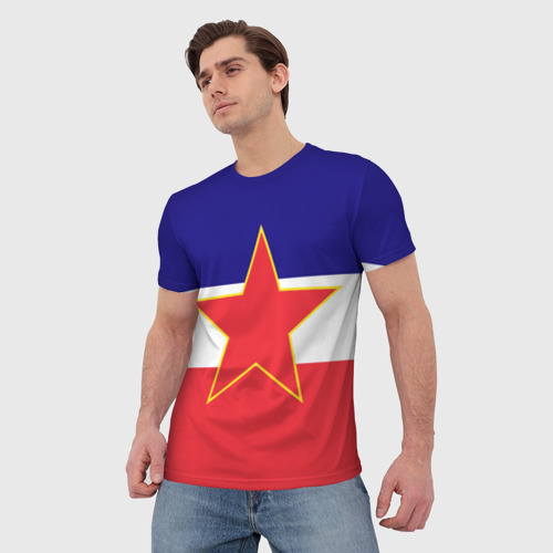 Мужская футболка 3D Югославский флаг, цвет 3D печать - фото 3