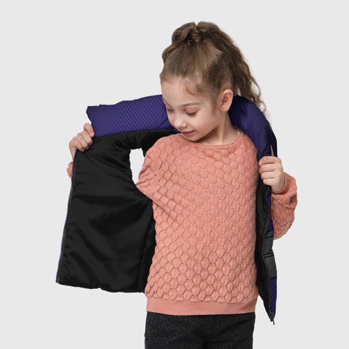Детский жилет утепленный 3D Женское тёмное синее кимоно, цвет черный - фото 5