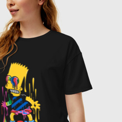 Женская футболка хлопок Oversize Color drips Bart - фото 2