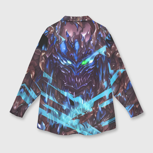 Мужская рубашка oversize 3D с принтом Синее существо, вид сзади #1