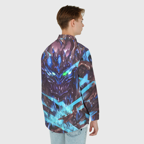 Мужская рубашка oversize 3D с принтом Синее существо, вид сзади #2